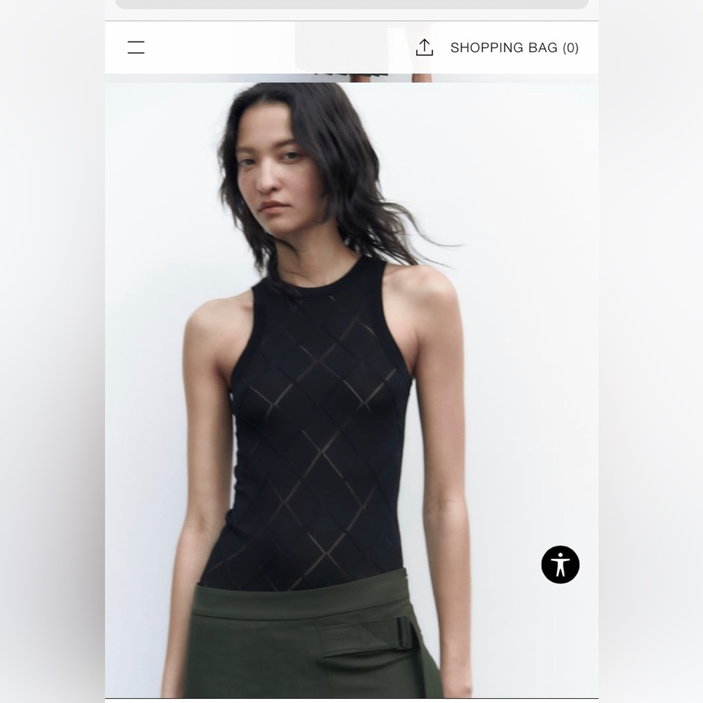 New with tags Zara argyle knit top